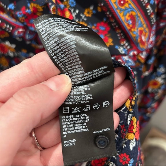 H&M Multi Color Paisley Print Blouse-10 - Picture 4 of 9